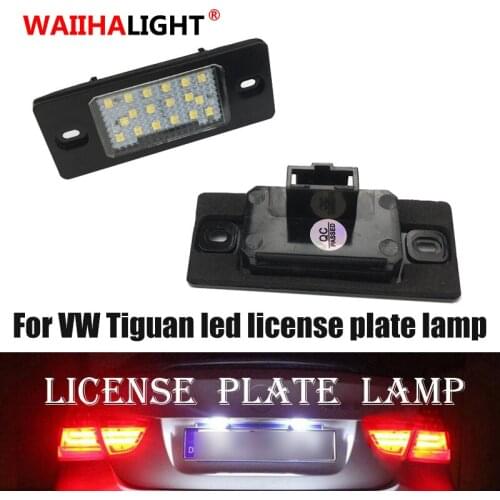 2x LED License Plate Lights Lamp 18SMD for Porsche Cayenne 955 957 for VW Golf 5 Passat B5.5 5D Touareg Tiguan White 6000K 12V