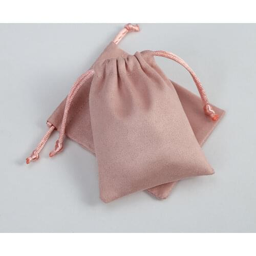 50pcs Jewelry Pouch Packaging Flannel Drawstring Gift Bags Can Personalized Business Small Ring Necklace Earring Pouch