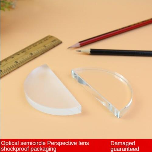 Optical lens accessories semicircular perspective mirror glass brick student experiment teaching equipment physics experiment eq