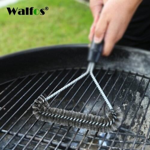 Non-Stick Barbecue Grill BBQ Brush Stainless Steel Wire Bristles Cleaning Brushes With Handle Durable Cooking BBQ Tools Hot Sale