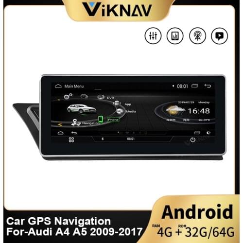 10.25 inch car GPS navigation multimedia player for Audi A4 A5 2009-2017 support BT TV FM RDS GPS Mirrolink wifi 4G