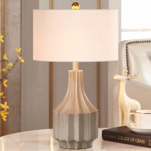 Free Shipping Modern Resin Table Lamp Bedside Lamp For Living Room Simple Bedroom Creative Model House Study Bedside Table Lamps