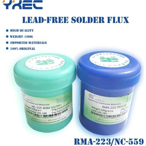 Lead-Free 100g RMA-223-TPF(UV) NC-559-ASM-UV BGA PCB Flux Paste No-Clean Solder/SMD Soldering Paste Flux Grease Flux