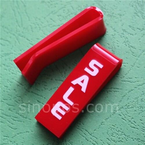 Shoes Clip-on Sale Tags, acrylic POP clips printed boot jean suit bag apparel promotional label sign holder plastic snap display