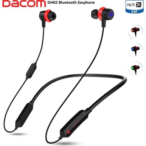Wireless Headphone DACOM GH02 Bluetooth Eearphone Apt-X RGB Light 3D Stereo Built-in Mic for Mobile Games for Xiaomi Huawei iPho