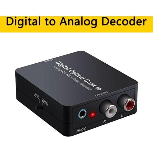 Digital to Analog Audio Decoder Optical Toslink Coxaial in 3.5mm jack L/R RCA out Converter support Dolby DTS Stere for TV PS4