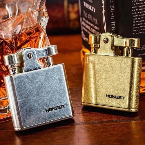 Honest Windproof Waterproof Kerosene Lighter Retro Copper Cigarette Cigar Lighter Mens Smoking Tool Men Gift classic