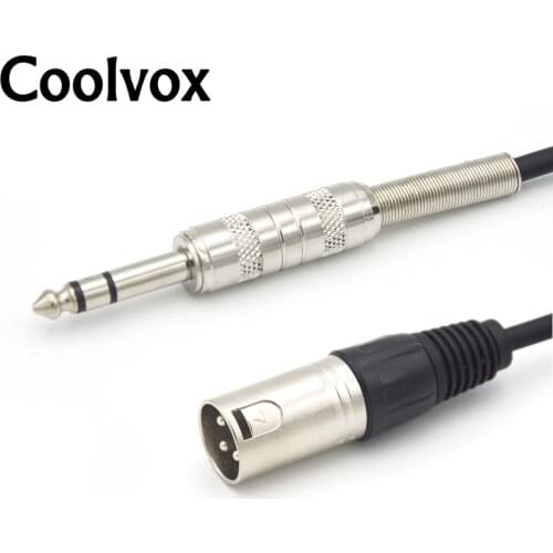 Coolvox Manual Double Track MIC Jack XLR Male To Jack 6.35 / 6.5mm ( 1/4" ) Male Plug Audio Lead Microphone Cable 1m 3m 5m 10m