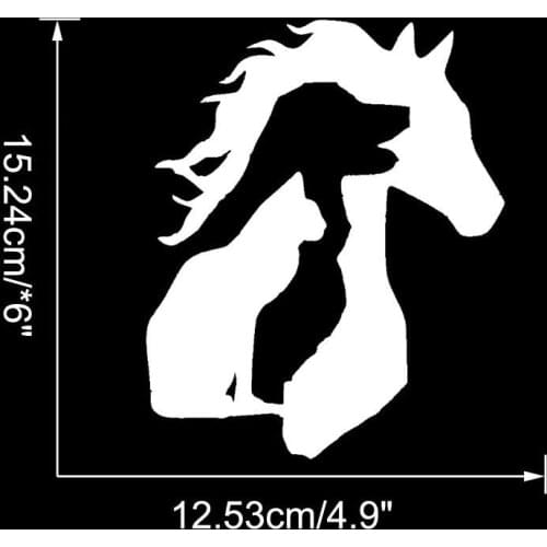 ANIMAL LOVER Horse Dog Cat window Sticker Vinyl Waterproof Decals For toy 15.2x12.5cm