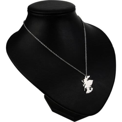 European And American Ornaments Scotland Map Stainless Steel Pendant Necklace