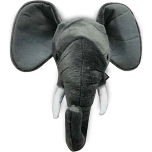 Fancytrader Pop Anime Emulational Animals Heads Elephant Fox Panda Deer Rhinoceros Plush Toys Nice Home Decoration Doll