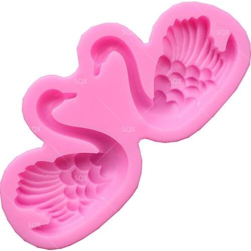 2 On The Swan Chocolate Cake Mold Silicone Fondant Mould Cake Decorating Baking Tools Kitchen Accessories MR87