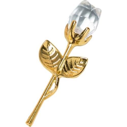 Crystal Rose Artificial Flower Rose Craft Table Decor New Year Wedding Gift Valentines Day Gift