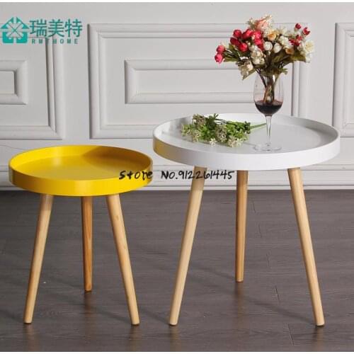 Balcony Small Tea Table Modern Simple Living Room Bedroom Bedside Table Sofa Side Cabinet Net Red Small Round Table