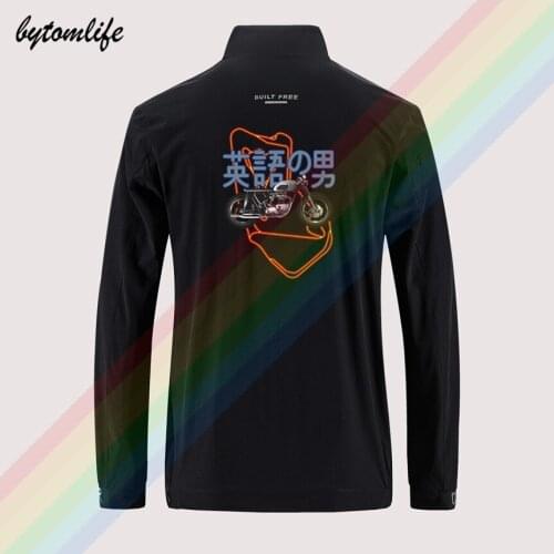 Englishman Triumph motorcycle jacket mens Outdoor zippered comfortable Light Soft Fashion casual Back printing Asian size