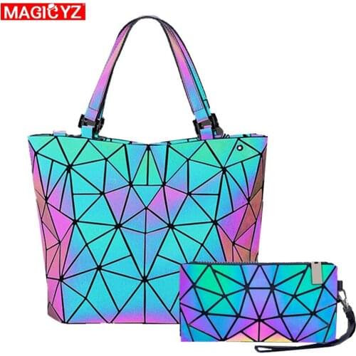 New female luminous handbag set Colorful diamond womens Shoulder Crossbody bag ladies long wallet zipper coin purse