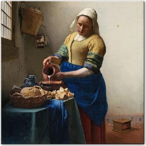 Posters and Prints Johannes The Milkmaid Famous Art Paintings on The Wall Art Dutch Golden Age Famous Artwork Pictures Cuadros