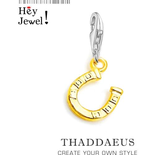 Lucky Silver Horseshoe Charm Pendant Women Men Good Luck Jewelry 925 Sterling Silver Gift Fit Bracelet Necklace Choker Colar