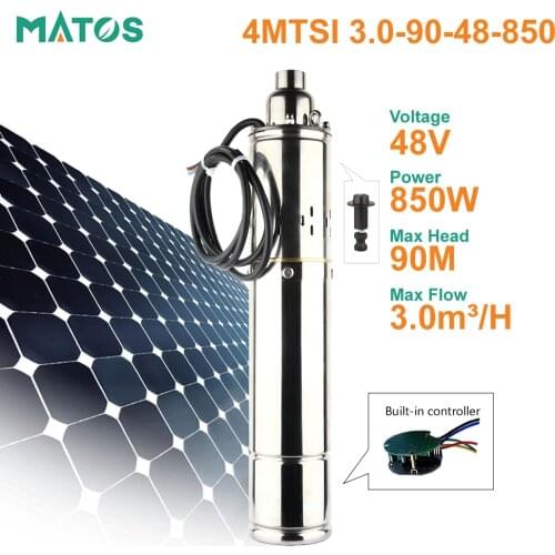 4 inches 48v dc brushless screw solar deep well submersible water pump
