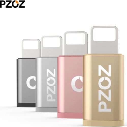 PZOZ Micro USB Female To For iphone 8 Pin Male Sync And Charging Adapter For Iphone 6 7 8 X Converter OTG Portable For IPad