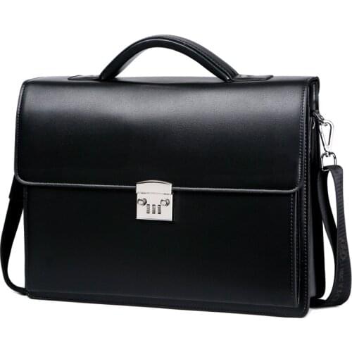 Men Shoulder Messenger Luxury Handbags Maleta New Male Password Lock Briefcase Diagonal Package Leather Laptop Business Bag
