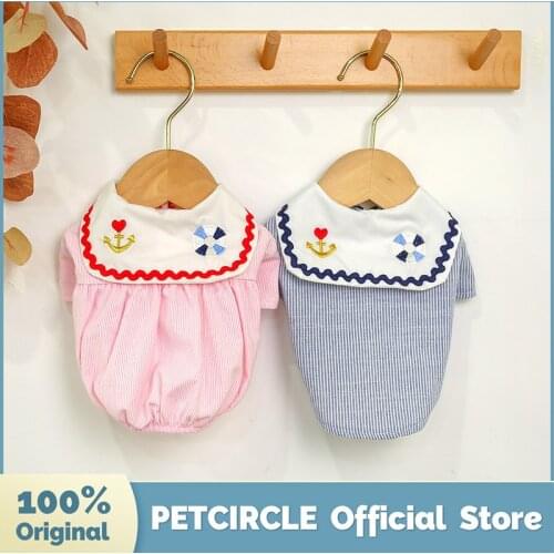PETCIRCLE New Dog Puppy Clothes Lapel Navy Shirt Pet Cat Fit Small Dog Spring &summer Pet Cute Costume Dog Cloth Dog Shirt