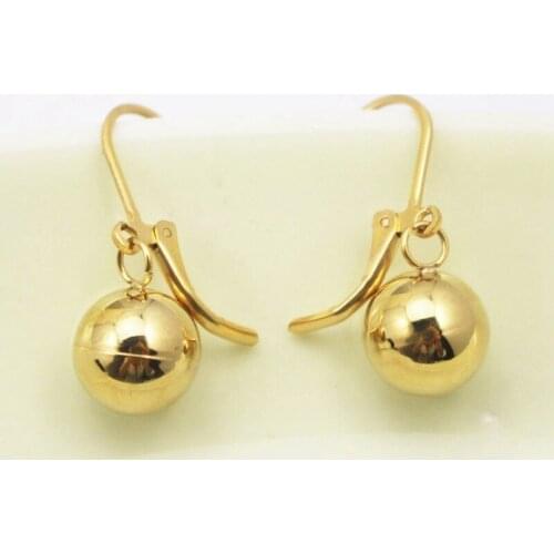 Fashion Gold Bead Dangle Golden Stainless Steel Stud Earrings Ear Stud Earrings Fine Jewelry brincos bijoux
