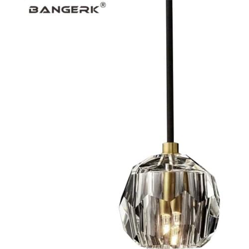 Modern Crystal Pendant Lamp Creative Single Head Hanging Light Fixtures Dining Room Lights Loft Decor Luminaire Home Lighting