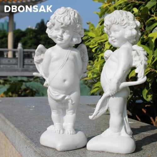 Resin Angel Love God Cupid Figurines Crafts Character Statue Outdoor Garden Statue Decoration Courtyard Park Villa Decoration