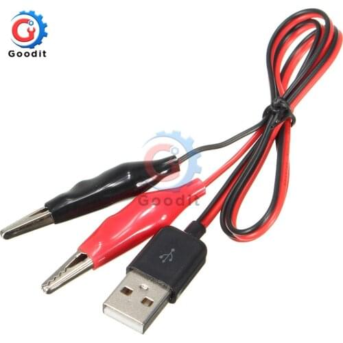 1pcs Alligator Test Clips Clamp to USB Male Connector Power Supply Adapter Wire 60cm