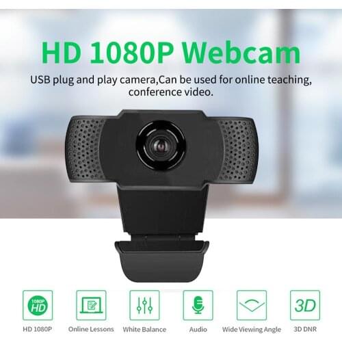 High-definition 1080P web camera can rotate a microcomputer PC, used for on-site video conference calls, with a microphone