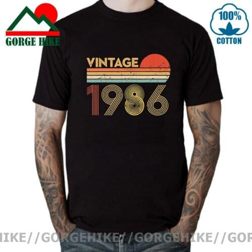 Vintage 1986 T Shirt 35th Birthday TShirt Retro Born in 1986 T shirt 35 Years old Tee Tops Made in 1986 tee shirt homme camiseta