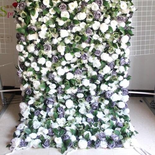 SPR 4ft*8ft 3D roll up flower wall Artificial flower decor for wedding or home party backdrop free shipping