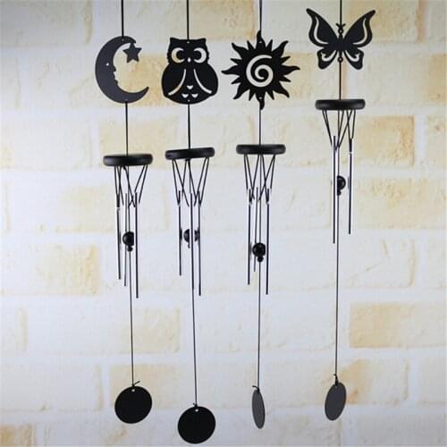 1pc Retro Hollow Iron Wind Chime Outdoor Yard Garden Home Decoration Pendant Metal Wind Chime