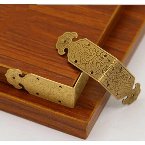 10pcs Antique corner protector metal right angle Corners Bracket for Wood Case Feet Leg Edge Cover Furniture Hardware