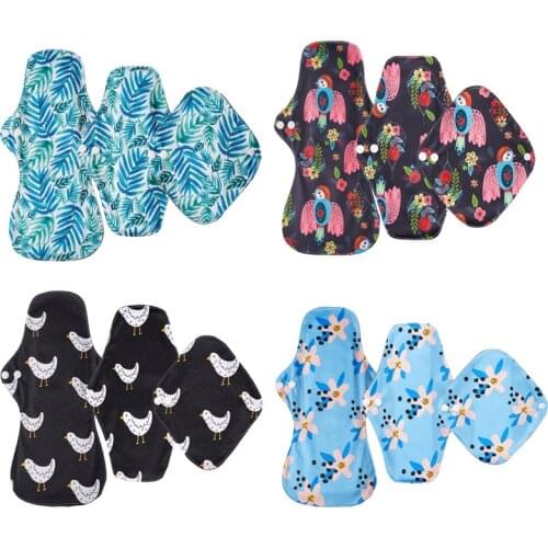 3pcsSanitary Napkin Reusable Bamboo Charcoal Sanitary Pad Mom Menstrual Cotton Pads Washable Panty Lining Pad Healthy Women