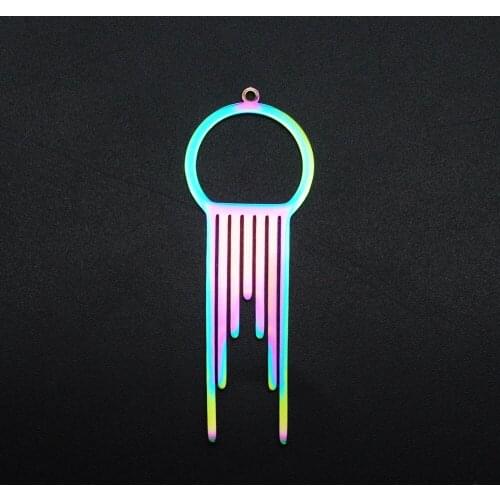5pcs/lot 100% Stainless Steel Rainbow Dream Catcher DIY Earring Charm Pendant Wholesale Top Quality OEM Order Bracelet Making