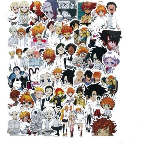 50 Pcs/set Anime The Promise Neverland Stickers Emma Ray Norman Don Gilda Phil Isabella Figure Sticker For Wall Gifts F4