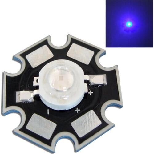 50pcs/lot 1W 2W 3W 45mil Royal Blue 445nm-460nm With 20mm Star Base Substrate LED Bead Chip For Plant Growth