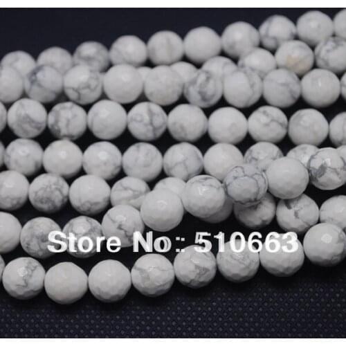 94 Pieces/ Lot, Faceted Import White Turquoisee Beads Accessories,Jewelry Gem Stone Beads,Size: 8mm,F,Shipping