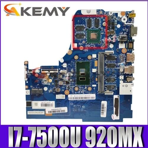 Akemy 5B20N04060 CG413 CG513 CZ513 NM-A981 For lenovo 510-15IKB 310-15IKB laptop motherboard SR2ZV I7-7500U Geforce 920MX