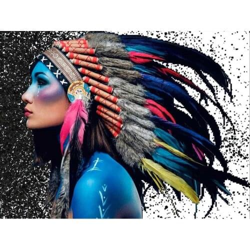 New 5D DIY Diamond Painting Indian woman Full Drill Embroidery Cross Stitch Mosaic Craft Kits Home Decor Christmas Gifts P162