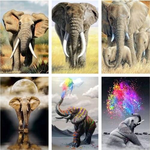 New 5D DIY Diamond Painting Anime Elephant Embroidery Rhinestone Cross Stitch Gift Home Office Decor Kids Adult Factory Direct