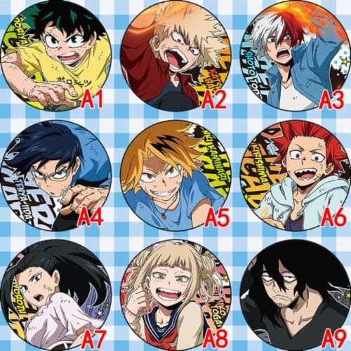 My Hero Academia Anime Badges Accessories Two-Dimensional Toys Cute Cartoon Characters Brooches Peripheral Figures Boy Gift