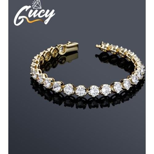GUCY Luxury Women Men AAAA Cubic Zirconia Bracelet Round 5mm And 6mm Tennis Bracelets Fashion Jewelry