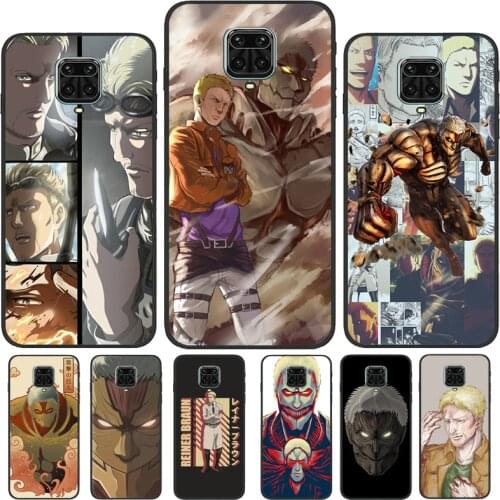 Reiner Braun Attack on Titan For Xiaomi Redmi 9T 9 A 9C K40 Funda For Redmi Note 10 Pro 8 8T 9S Note 9 Pro Phone Case
