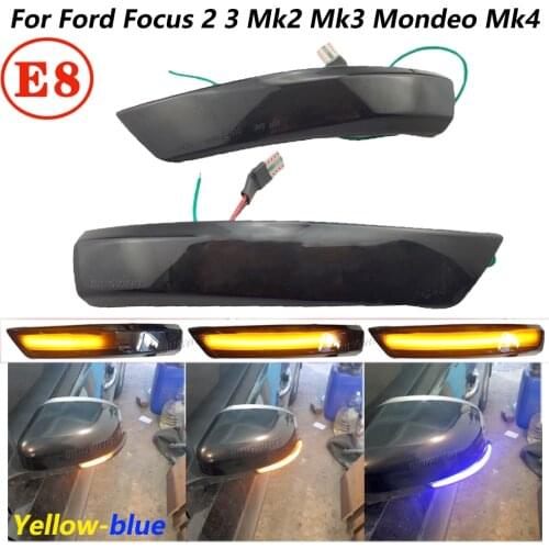 Black Dynamic Turn Signal Light LED Side Rearview Mirror Sequential Indicator Blinker Lamp For Ford Focus 2 3 Mk2 Mk3 Mondeo Mk4