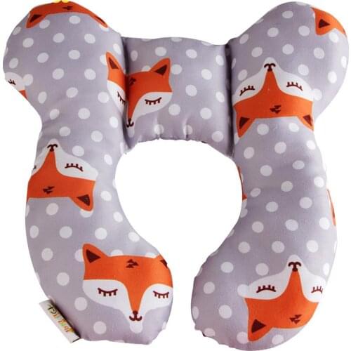 Baby U-shaped Pillow Animal Print Skin-friendly Car Neck Support Pillow Travel Car Seat Infant U Shape Headrest Head Protection