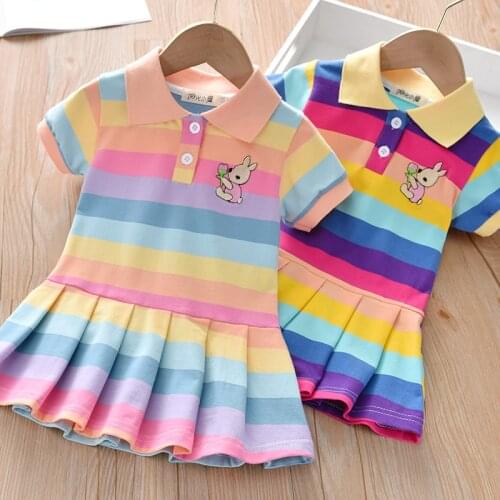 Unicon Children Dress Spring Summer Turn-Down Collar Kids Clothes Fashion Toddler Baby Girls Clothing Summer Dress Girl KF1000