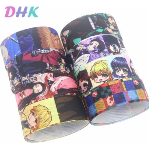 DHK 50yards japan cartoon Printed Grosgrain Ribbon Accessory Hairbow Headwear Decoration DIY Wholesale OEM S1293